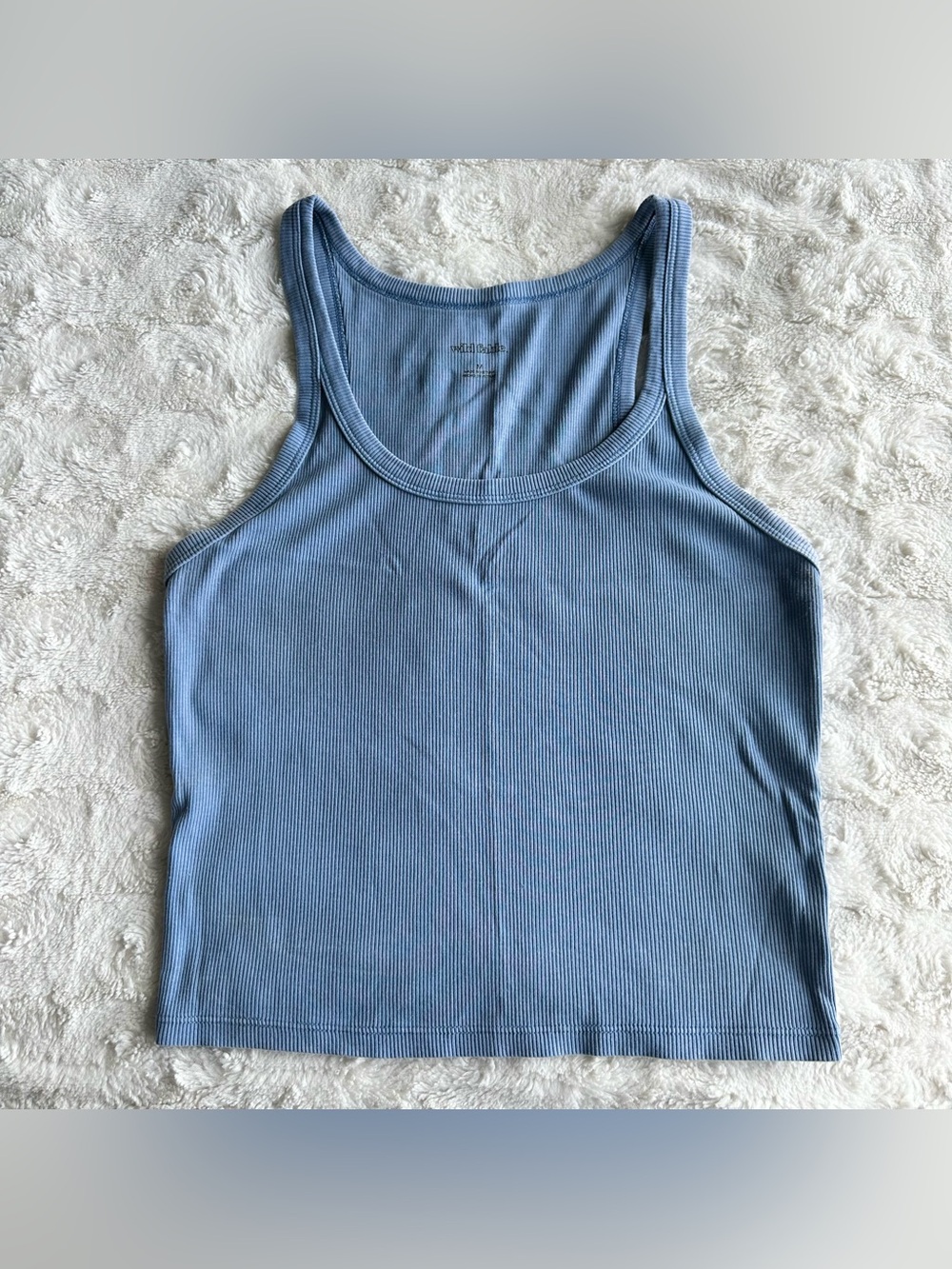 Wild Fable Tank Top Womens Blue Cotton Blend Lightweight Scoop Neck Target Solid